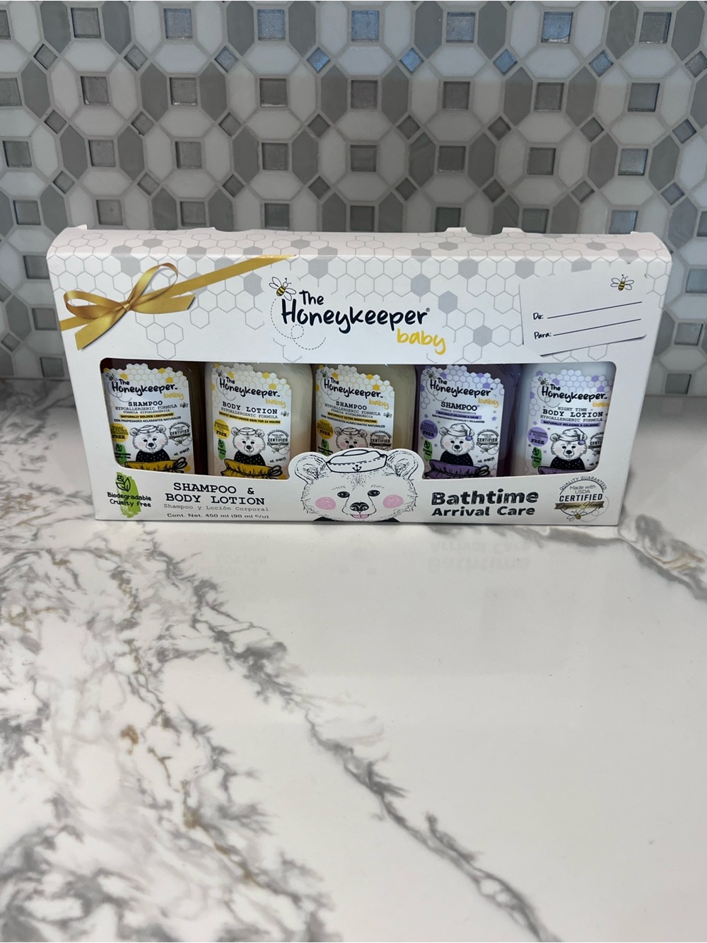 The Honey Keeper Bath Time Set Includes 5 Pieces 3oz Each